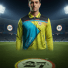 2727 SPORTS PAWAN YELLOW AND BLUE CRICKET JERSEY
