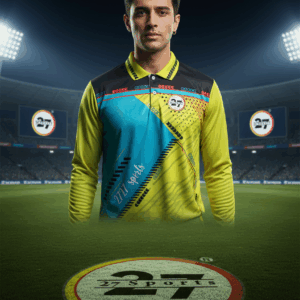 2727 SPORTS PAWAN YELLOW AND BLUE CRICKET JERSEY
