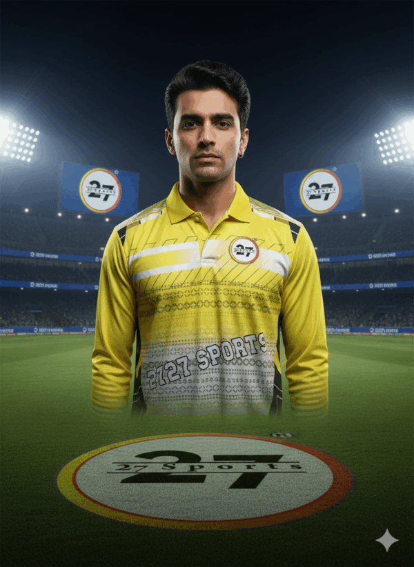 2727 SPORTS YELLOW CRICKET / SPORTS JERSEY
