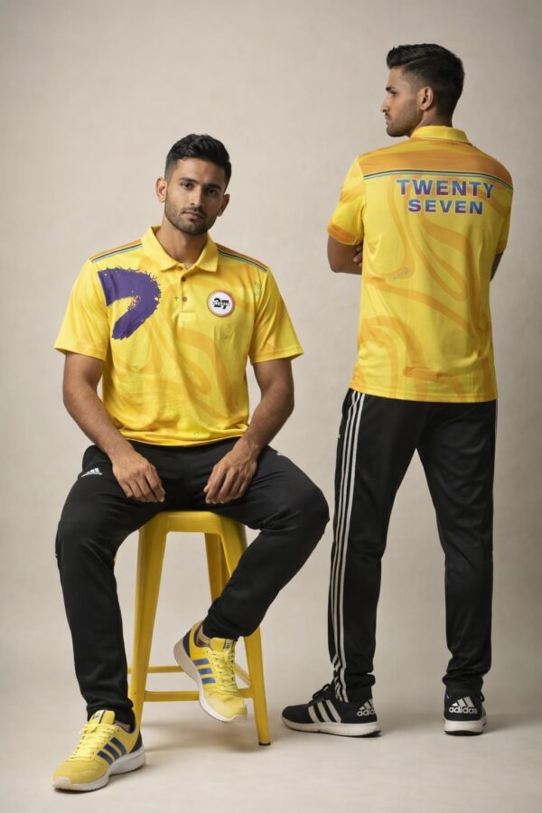NEW 2727 SPORTS YELLOW COLOR JERSEY DESIGN