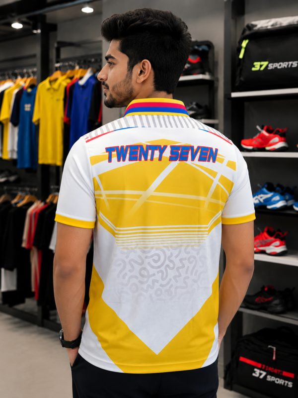 2727 SPORTS NEW TEES - HALF SLEEVE YELLOW AND WHITE