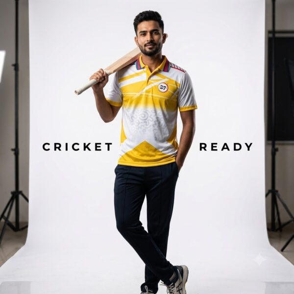 WhatsApp Image 2026-06-23 at 2.37.45 PM 2727 SPORTS NEW TEES - HALF SLEEVE YELLOW AND WHITE