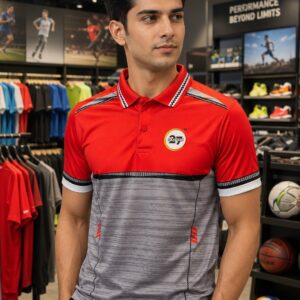 2727 SPORTS CUSTOMIZE TEES - 2702 - GREY/RED COLOR