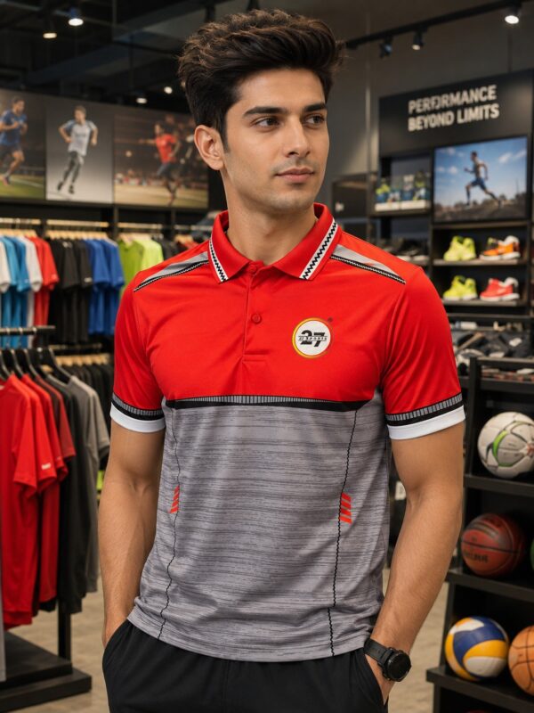 WhatsApp Image 2026-06-27 at 2.34.39 PM 2727 SPORTS CUSTOMIZE TEES - 2702 - GREY/RED COLOR