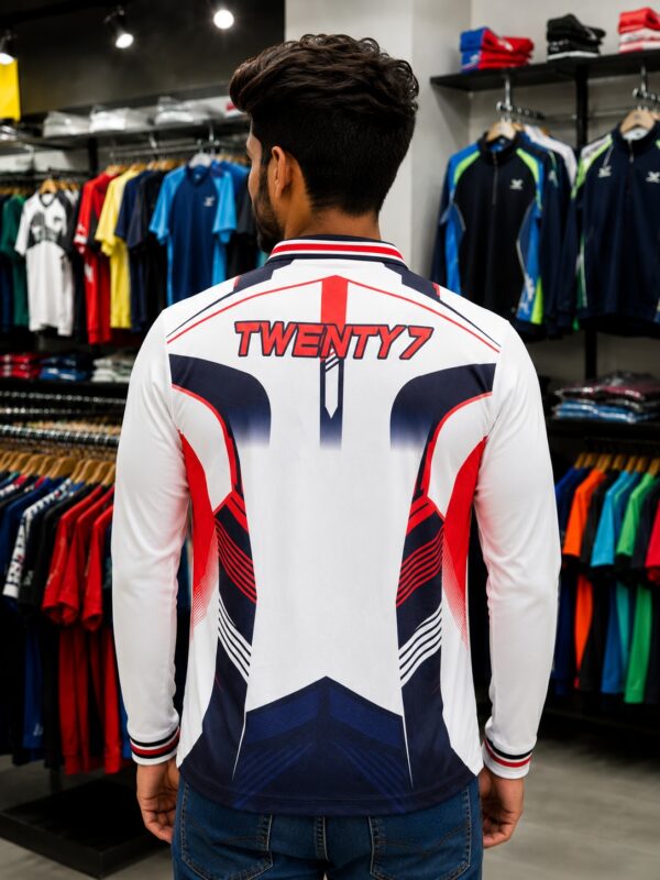 2727 SPORTS NEW WHITE BLUE AND RED TEES
