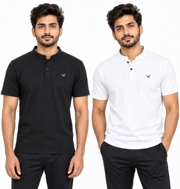 ChatGPT Image Sep 16, 2026, 02_03_06 PM Solid Regular Fit Casual Half Sleeves T-Shirt - White and black